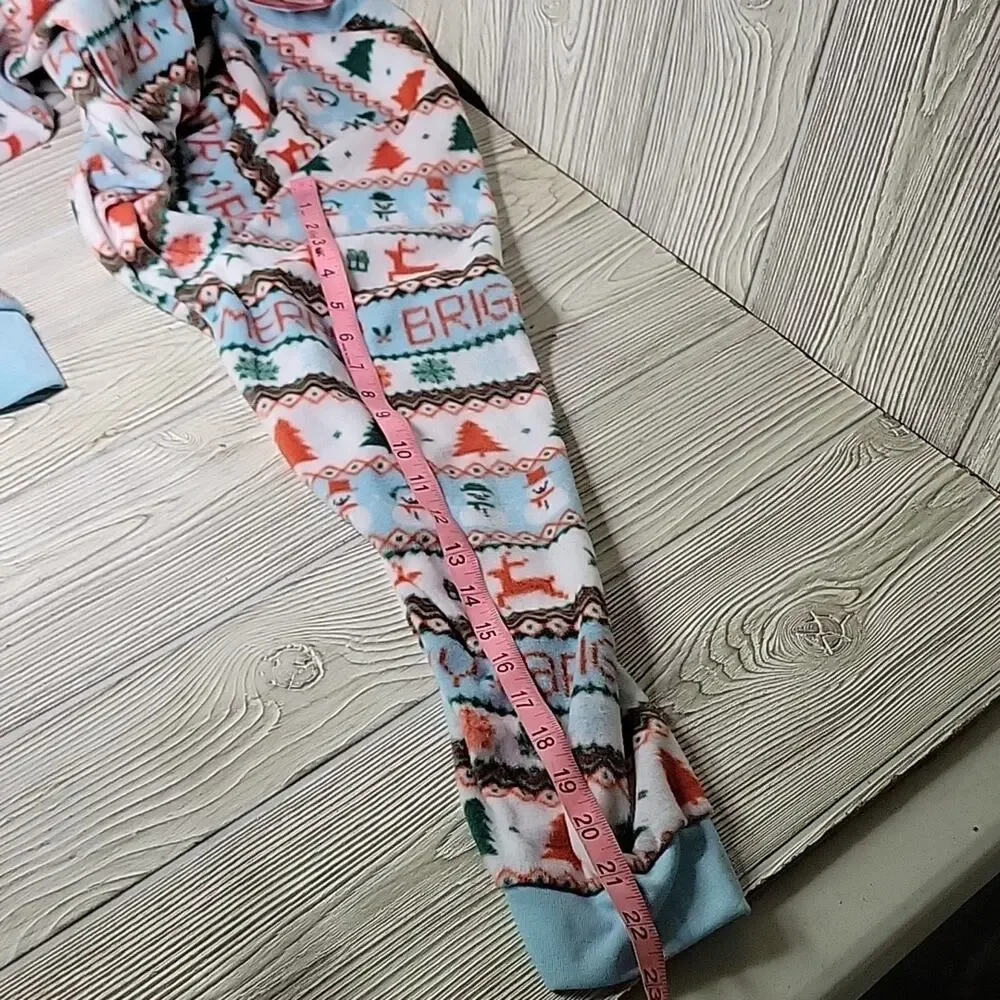Merry Moments Holiday Onsie Full Zip MicroFleece Adult Size XL NWT